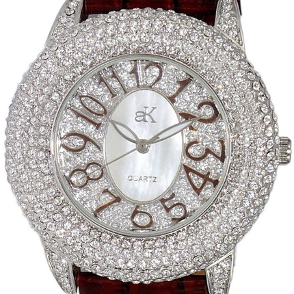 Adee Kaye Bello Collection Kristall Accenter Vit Pärlemor Urtavla Quartz AK2117-LBN Damklocka