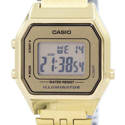 Casio Digital Quartz Rostfritt Stål Illuminator LA680WGA-9DF LA680WGA-9 Damklocka