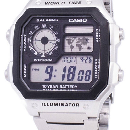 Casio Digital World Time WR100M AE-1200WHD-1AVDF AE-1200WHD-1AV herrklocka
