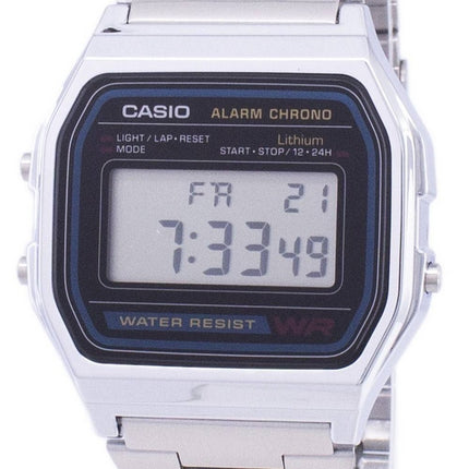 Casio Digital rostfritt stål dagligt larm A158WA-1DF A158WA-1 herrklocka