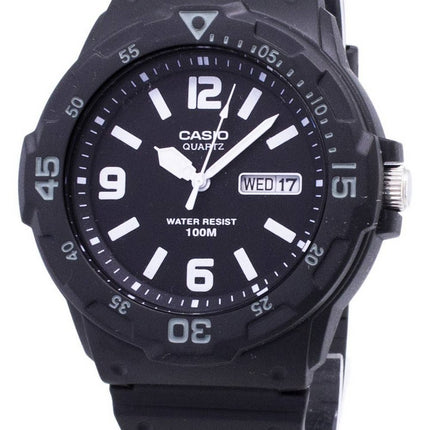 Casio Quartz Analog 100M svart hartsrem MRW-200H-1B2VDF MRW200H-1B2VDF Herrklocka