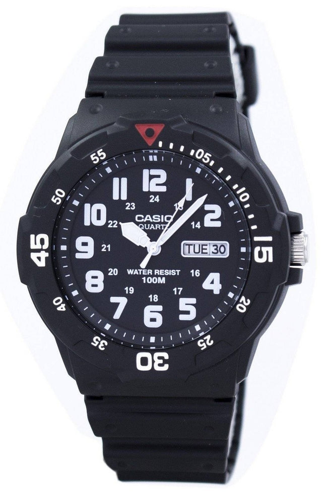 Casio Quartz Analog 100M svart hartsrem MRW-200H-1BVDF MRW200H-1BVDF herrklocka