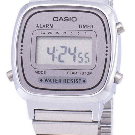 Casio digital larmtimer i rostfritt stål LA670WA-7DF LA670WA-7 damklocka