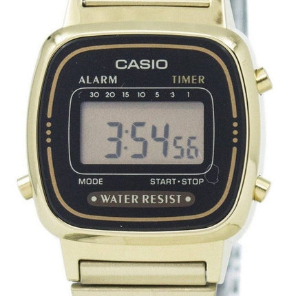 Casio digital larmtimer i rostfritt stål LA670WGA-1DF LA670WGA-1 damklocka