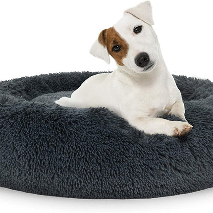 FURVEO - Universal plush bed for dogs and cats, 60 cm - dark gray