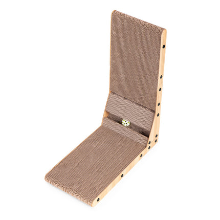 FURVEO - Pap Corner Cat Scratcher Seng med Legetøj Petsi
