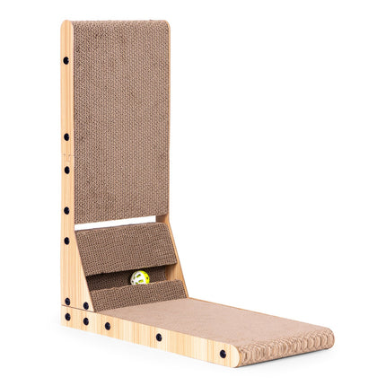 FURVEO - Pap Corner Cat Scratcher Seng med Legetøj Petsi