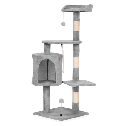 FURVEO - Kradsetræ til katte med hus, 110 cm grå