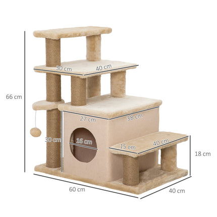 PAWROOM - Adjustable pet stairs with sleeping cave - cat and small dog ramp