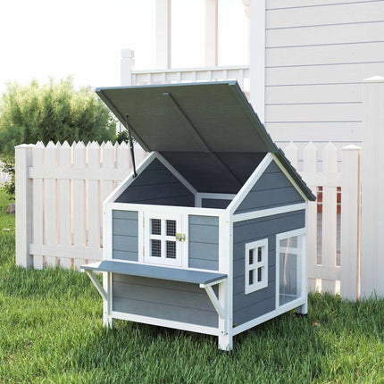 PAWROOM - Outdoor Cat House, Elevated Design, Waterproof Roof