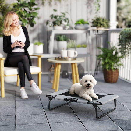 PAWROOM - Foldable mesh raised dog bed - outdoors & breathable 75x51x18 cm