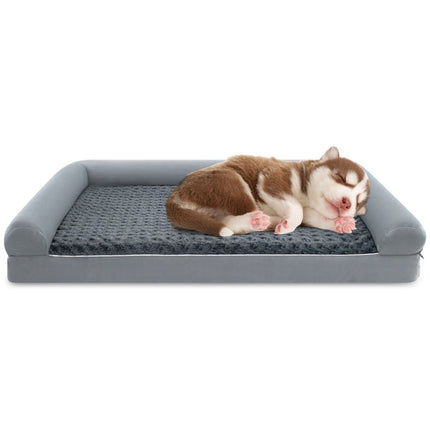PAWROOM - Orthopedic Dog Bed Large, Egg-Crate Foam, Grey, Size L