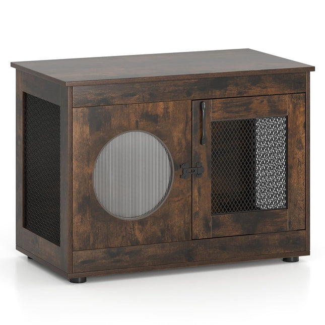 PAWROOM - Pet Crate Furniture Style with Door & PC Window, 82x47x60 cm