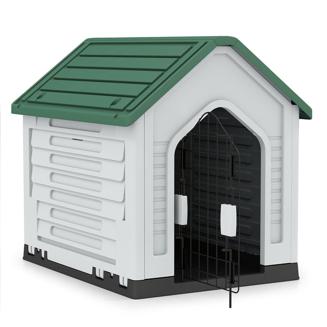 PAWROOM - Plastic Dog House with Lockable Door & Ventilation