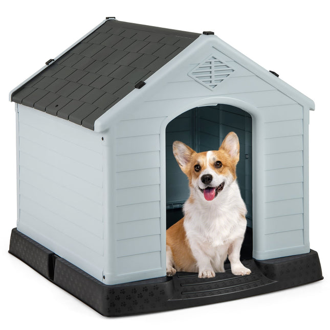 PAWROOM - Plastic Dog House with Raised Floor & Waterproof Roof