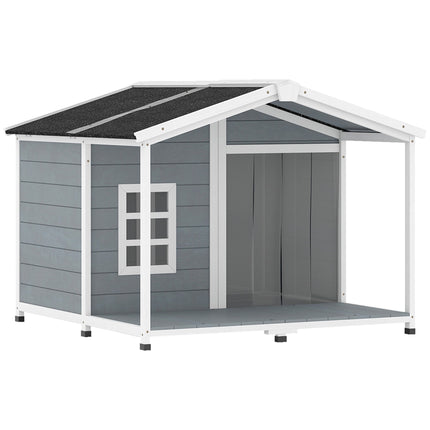 PAWROOM - Udendørs hundehus med veranda, vejrbestandig, nem rengøring
