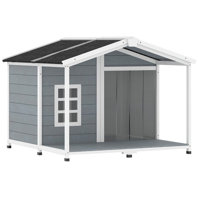 PAWROOM - Outdoor Dog House with Veranda, Weatherproof, Easy Clean