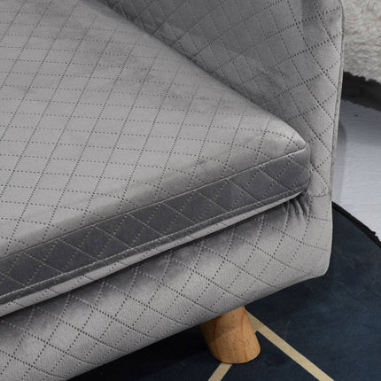 PAWROOM - Hundesofa Velvet Touch Pet Sofa Til Små Hunde Op Til 8 Kg, Med Træben, Grå, 64X45X36Cm