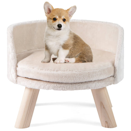 PAWROOM - Sovesofa til kæledyr med hynde, ben af fyrretræ, beige