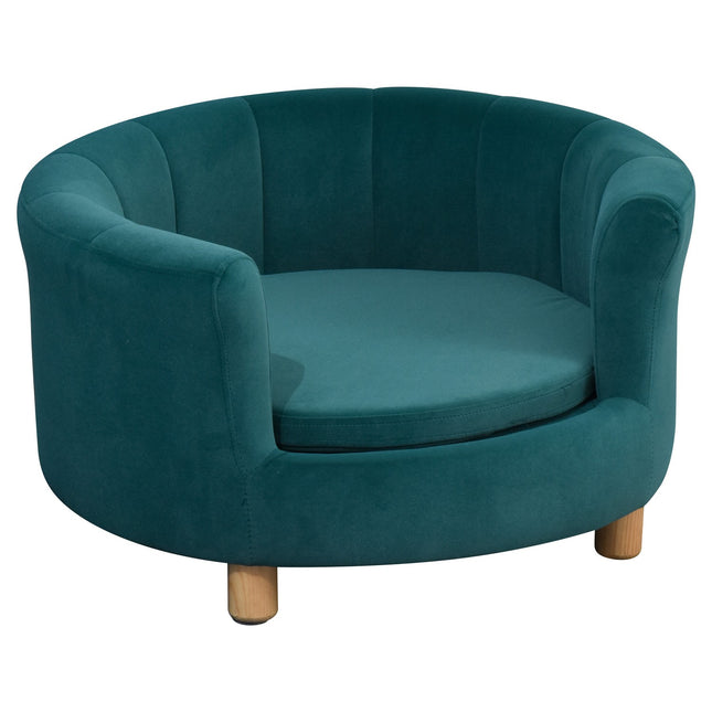 PAWROOM - Hundeseng Elegant Hundesofa Med Blødt Betræk Og Træben, 65X64X37Cm