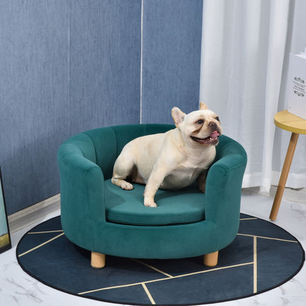 PAWROOM - Elegant dog bed sofa with soft cover and wooden legs