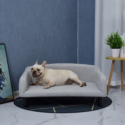 PAWROOM - Hundesofa Stilfuld Pet Sofa Med Betræk & Træben, 82X54X36Cm
