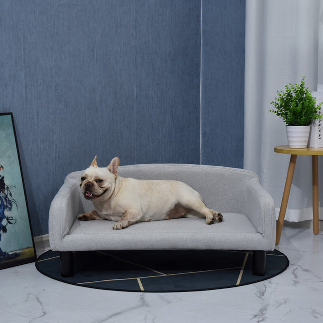 PAWROOM - Hundesofa Stilfuld Pet Sofa Med Betræk & Træben, 82X54X36Cm