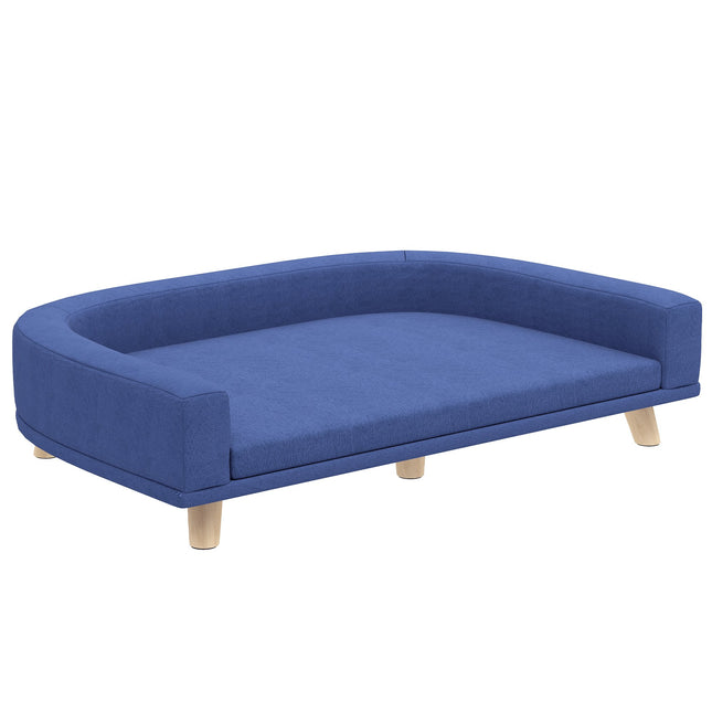 PAWROOM - Hundesofa, eukalyptustræ, 98 x 67 x 25 cm, blå
