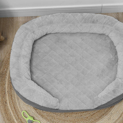 PAWROOM - Hundesofa Pet Sofa med ryglæn og træben Vaskbart betræk til mellemstore hunde under 25 kg grå
