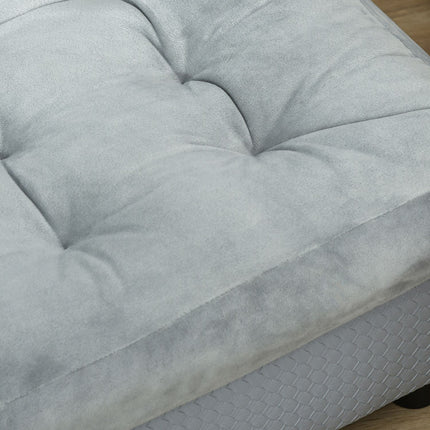 PAWROOM - Plush dog bed sofa - natural wood, light blue, 76x45cm