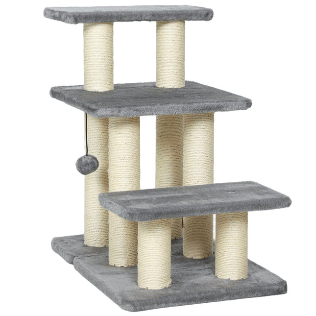 PAWROOM - Kæledyrstrappe, 3 trin, 54 cm, sisal kradsetræer