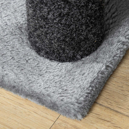 PAWROOM - Pet Trappe Kattetrappe Med Kradsestolpe Bold 4-Trins Hundetrappe Dyretrappe Spånplade Plys Jute Grå 60 X 40 X 64 Cm