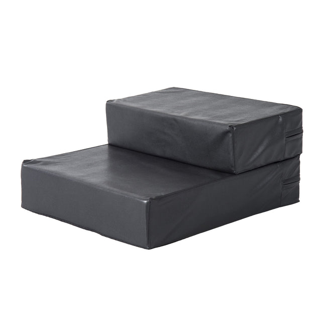 PAWROOM - Pet Stairs Folde Dynemåtte Med 2 Trin, Hundetrapper Til Katte Og Hunde, Sort, L45Xb39Xh20Cm