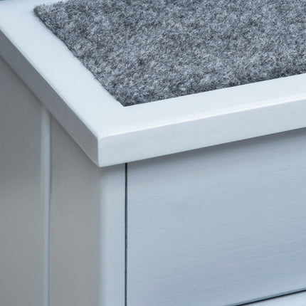 PAWROOM - Pet Stairs Hundetrappe Med 3 Trin & Tæppe, Opbevaringsrum, Grå, 40,5X44,5X38 Cm