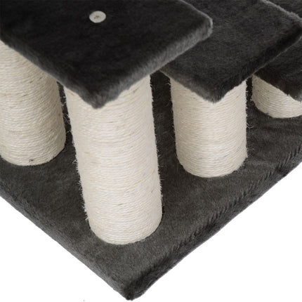 PAWROOM - Animal stairs for cats and dogs, 3-step plush, dark gray 45x35x34 cm