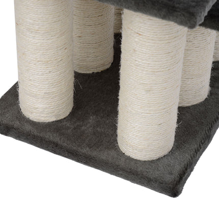 PAWROOM - Animal stairs for cats and dogs, 3-step plush, dark gray 45x35x34 cm