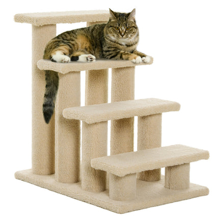 PAWROOM - Dyretrapper Hunde Katte 4-Trins Plys Beige 63,5X43X60Cm