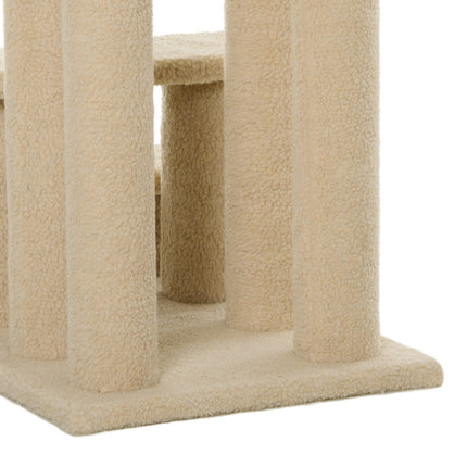 PAWROOM - Dyretrapper Hunde Katte 4-Trins Plys Beige 63,5X43X60Cm