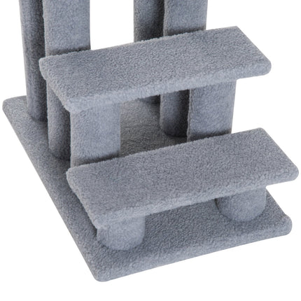 PAWROOM - Pet stairs for cats and dogs, 4 steps, gray, 63.5x43x60 cm