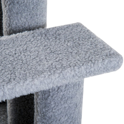 PAWROOM - Pet stairs for cats and dogs, 4 steps, gray, 63.5x43x60 cm