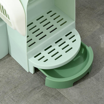 PAWROOM - Large cat litter box, pull-out compartments, hood, green