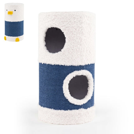PAWROOM - 2-Level Cat House with Sisal Scratch Mat and Hideaway