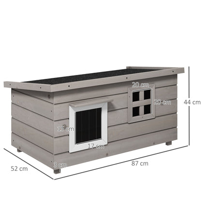 PAWROOM - Outdoor winter-proof cat house - asphalt roof, spruce wood