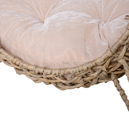 PAWROOM - Natural PE rattan house with cushions, raised feet