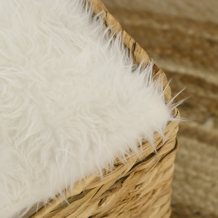 PAWROOM - Rattan Cat Cave 2-Level Pude Vand Hyacinth Brown Op Til 5 Kg