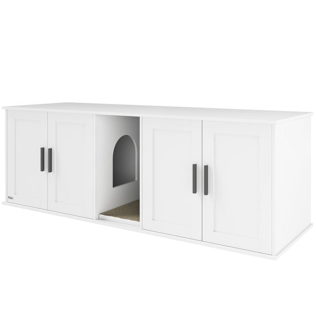 PAWROOM - Kattegrusskab med dør, hvid, 145 x 49 x 51 cm