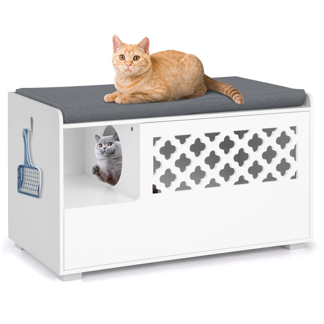 PAWROOM - Kattebakke med hynde, hoveddør, hvid