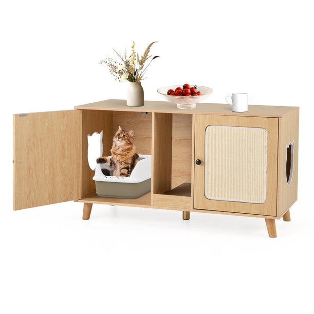PAWROOM - Cat Litter Cabinet with 2 Doors, Dual Room Design