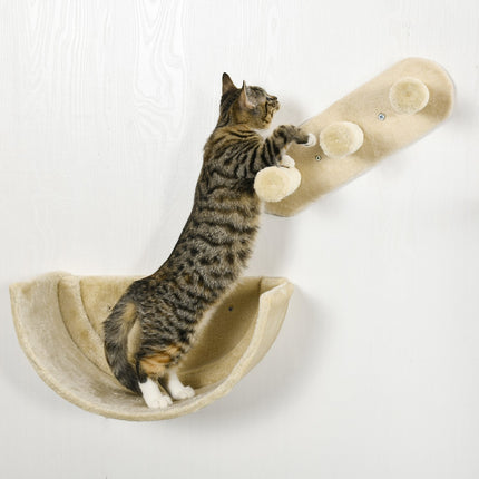 PAWROOM - Cat climbing wall set with stairs & hammock for small cats