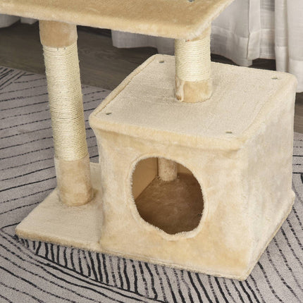 PAWROOM - Sisal Cat scratching post, soft plush, stable, 50x30x80 cm